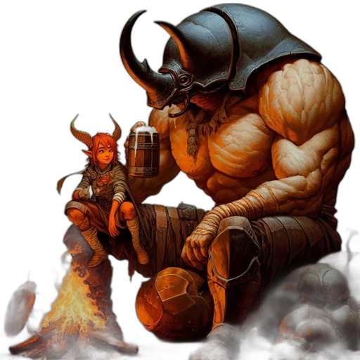 concept art, fantasy art, comic book art, two transparent PNG cut-out