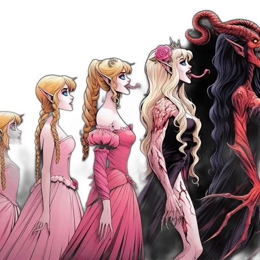 dress, concept art, comic book art, fantasy art transparent PNG cut-out