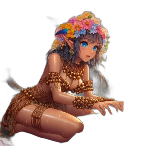 jewelry, dress, flower, staff transparent PNG cut-out
