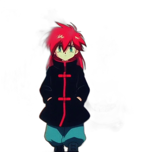 jacket, staff, weapon, creature transparent PNG cut-out