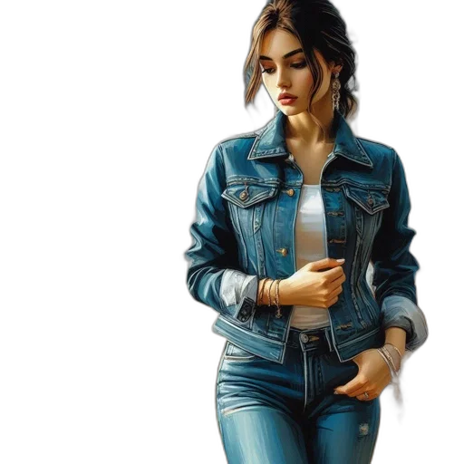 jacket, jewelry, photorealistic, concept art transparent PNG cut-out