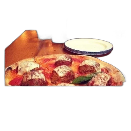 food, 3d render, pizza, meatballs transparent PNG cut-out