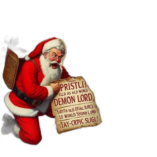 3d render, santa, claus, surrounded transparent PNG cut-out