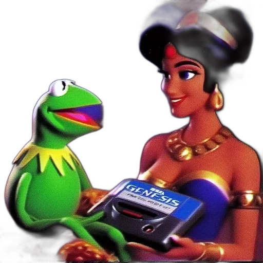 jewelry, vaporwave, concept art, kermit transparent PNG cut-out