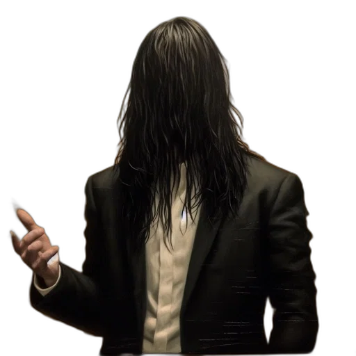 jacket, hair, staff, mask transparent PNG cut-out