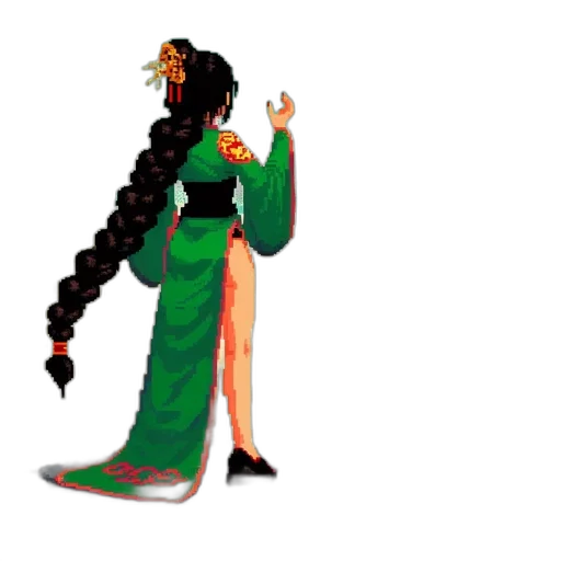 staff, dress, dragon, pixel art transparent PNG cut-out