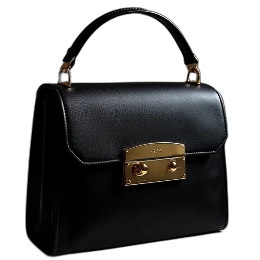 dark, black, womens, handbag transparent PNG cut-out