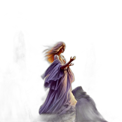 dress, staff, sword, creature transparent PNG cut-out