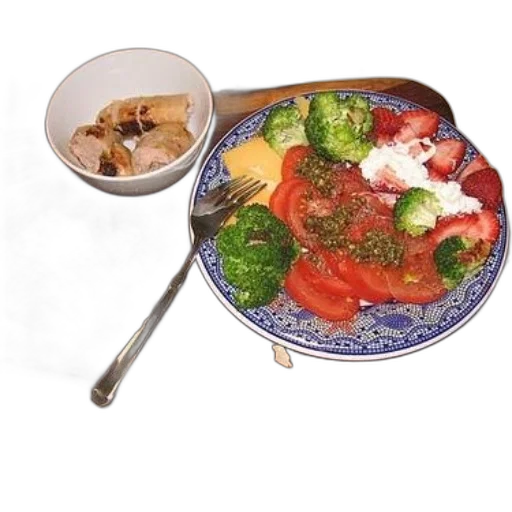 food, photorealistic, plate, broccoli transparent PNG cut-out