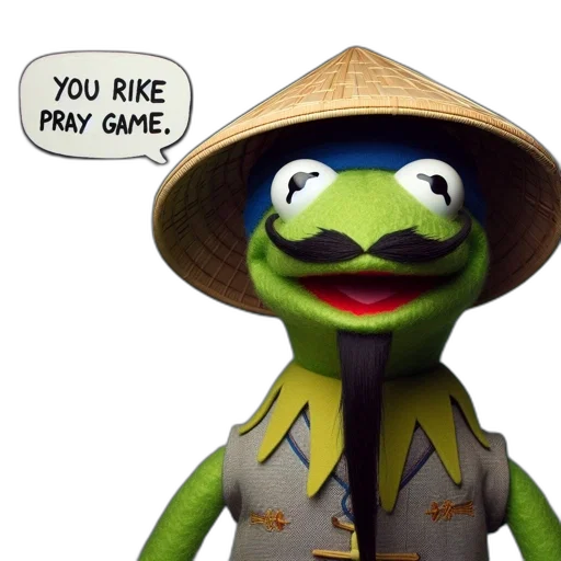 hat, staff, kermit, frog transparent PNG cut-out