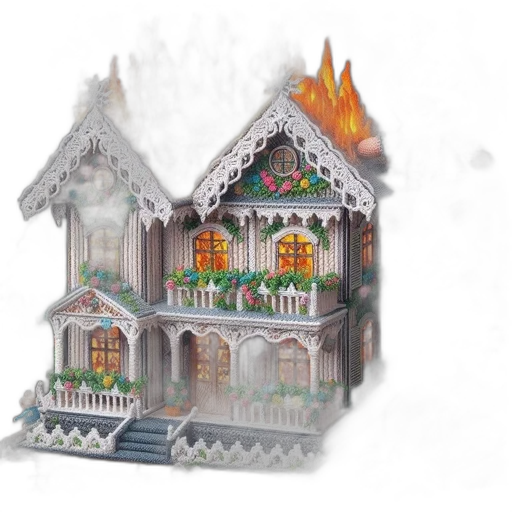3d render, concept art, fire, snow transparent PNG cut-out