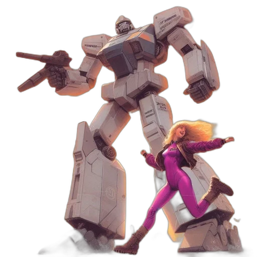 robot, weapon, concept art, 3d render transparent PNG cut-out
