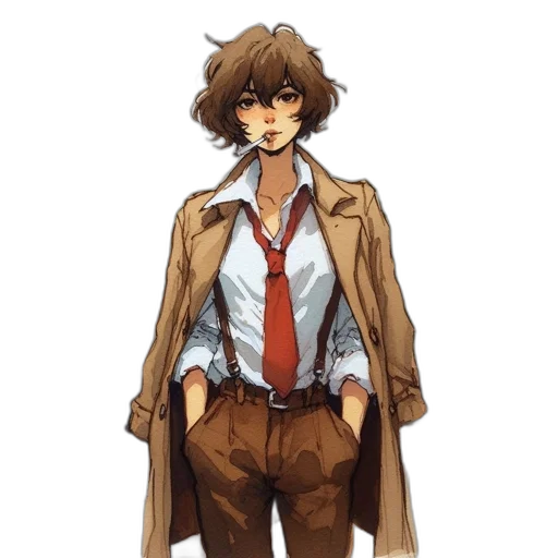 jacket, staff, dress, face transparent PNG cut-out