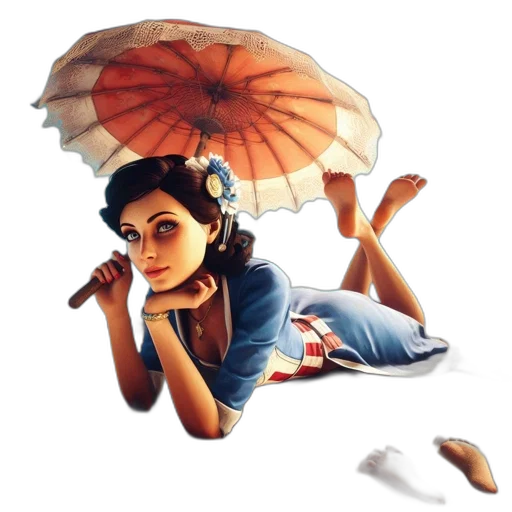 umbrella, concept art, photorealistic, 3d render transparent PNG cut-out