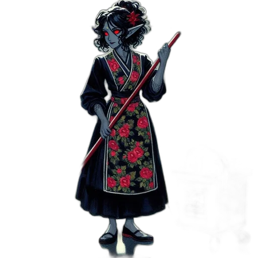 dress, staff, mask, jewelry transparent PNG cut-out