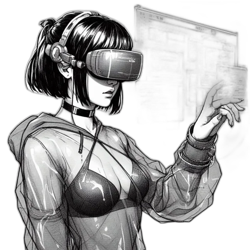 jacket, mask, staff, robot transparent PNG cut-out