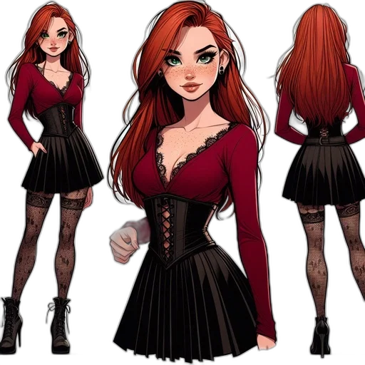 dress, concept art, cartoon, comic book art transparent PNG cut-out