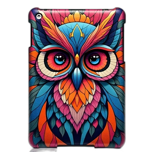 colorful, owl, pattern, ipad transparent PNG cut-out
