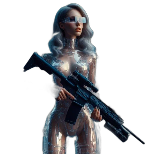 weapon, staff, robot, dress transparent PNG cut-out