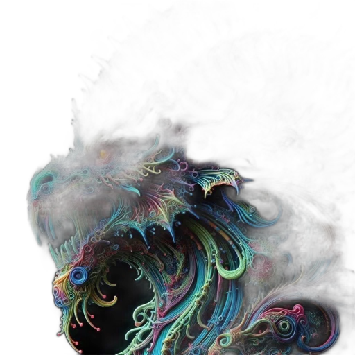 dragon, mask, hair, creature transparent PNG cut-out