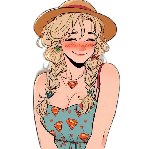 dress, hat, cartoon, watercolor transparent PNG cut-out