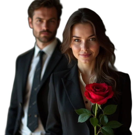 jacket, flower, photorealistic, oil painting transparent PNG cut-out