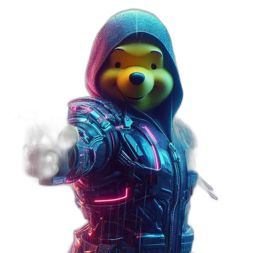 robot, jacket, weapon, mask transparent PNG cut-out