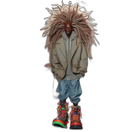 jacket, creature, mask, hair transparent PNG cut-out