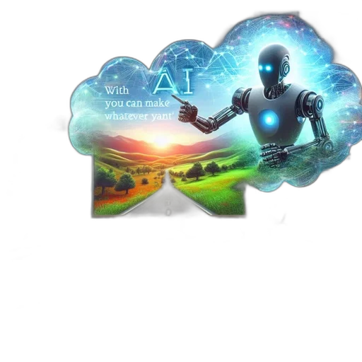 robot, concept art, 3d render, vaporwave transparent PNG cut-out