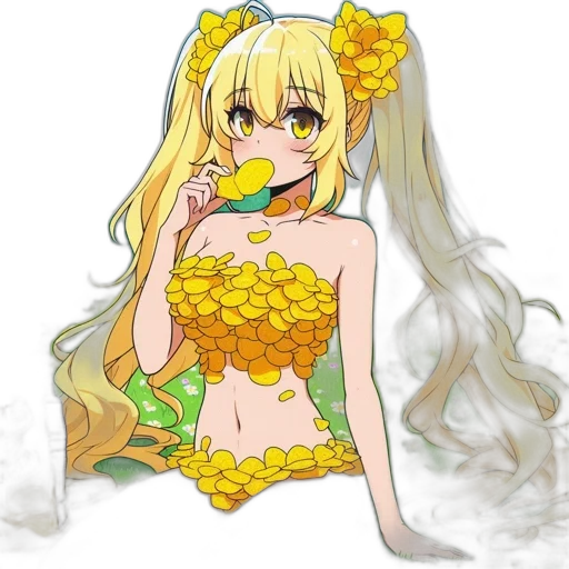 flower, dress, anime, pixel art transparent PNG cut-out