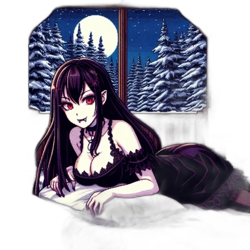 dress, creature, fantasy art, pixel art transparent PNG cut-out