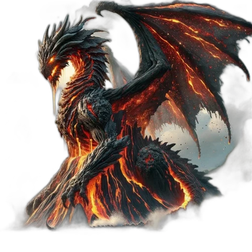 dragon, staff, creature, animal transparent PNG cut-out