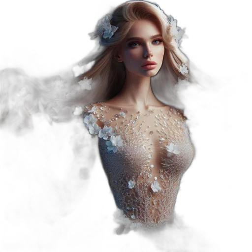 dress, 3d render, fantasy art, photorealistic transparent PNG cut-out