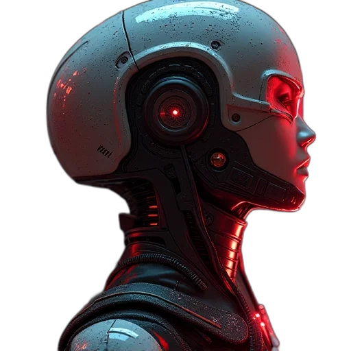 robot, face, mask, cyberpunk transparent PNG cut-out