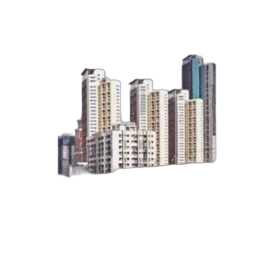 building, 3d render, photorealistic, pixel art transparent PNG cut-out