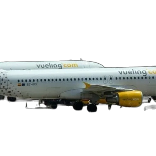 3d render, two, vueling, airplanes transparent PNG cut-out