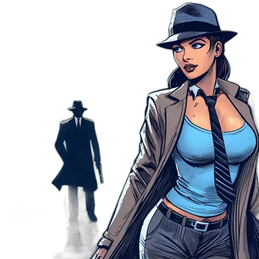comic book art, concept art, cartoon, woman transparent PNG cut-out