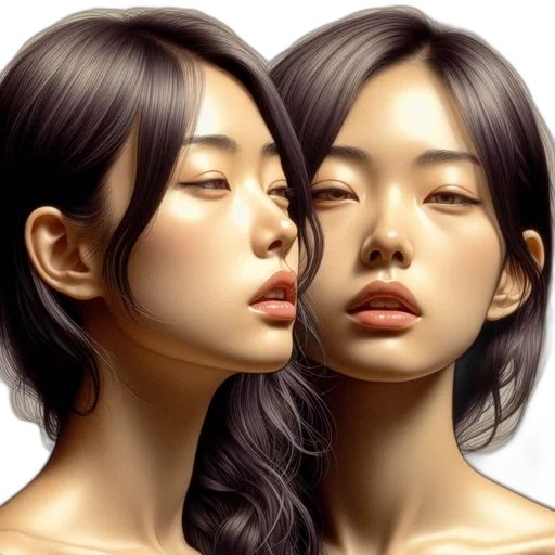 face, photorealistic, oil painting, concept art transparent PNG cut-out