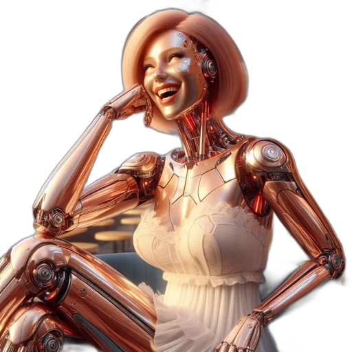 robot, dress, weapon, face transparent PNG cut-out