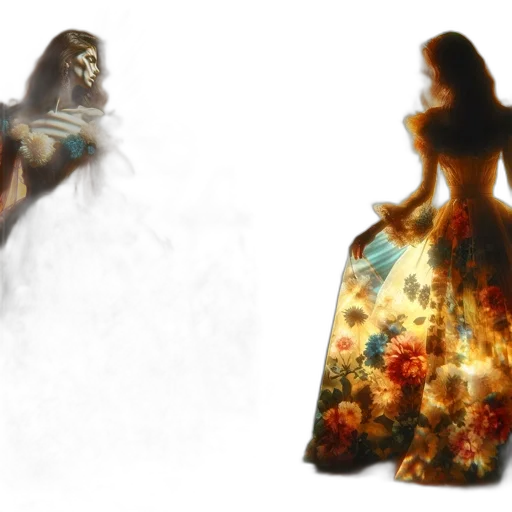 dress, concept art, fantasy art, 3d render transparent PNG cut-out
