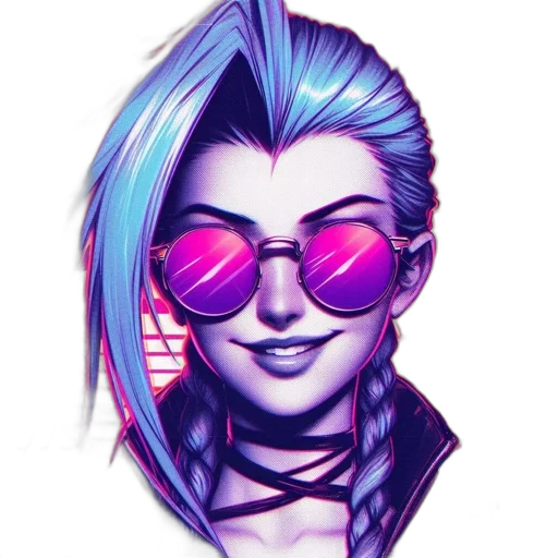jacket, face, cyberpunk, vaporwave transparent PNG cut-out
