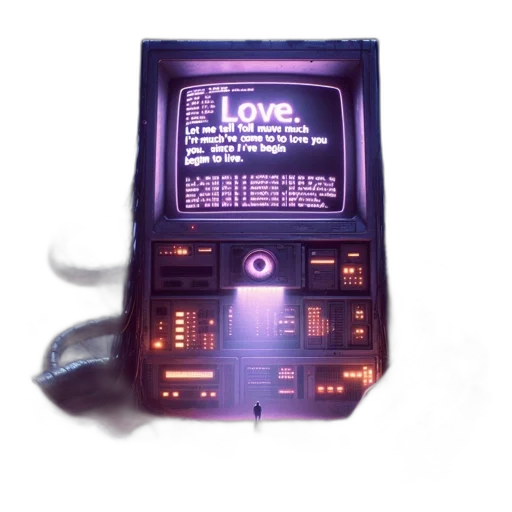 robot, vaporwave, cyberpunk, pixel art transparent PNG cut-out