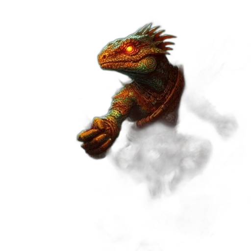 dragon, creature, staff, animal transparent PNG cut-out