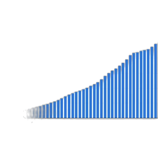 blue, bar, graph, showing transparent PNG cut-out
