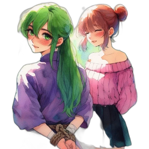 watercolor, pixel art, anime, oil painting transparent PNG cut-out