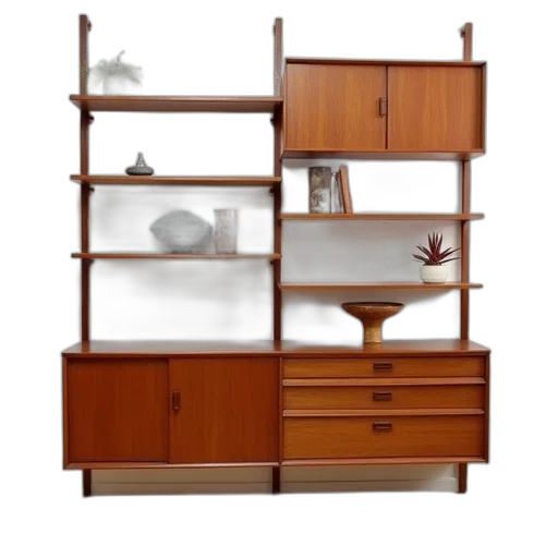 furniture, 3d render, earth tones, wall transparent PNG cut-out