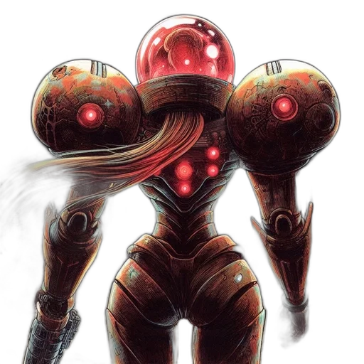 robot, concept art, comic book art, 3d render transparent PNG cut-out
