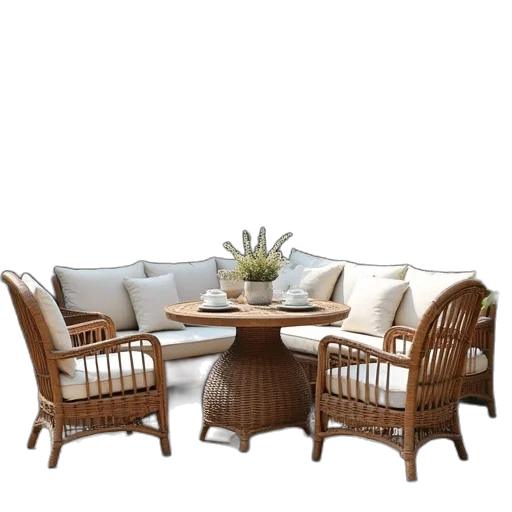 furniture, 3d render, photorealistic, earth tones transparent PNG cut-out