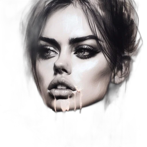 face, mask, hair, photorealistic transparent PNG cut-out