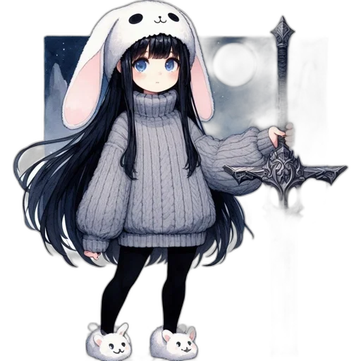 weapon, sword, staff, creature transparent PNG cut-out